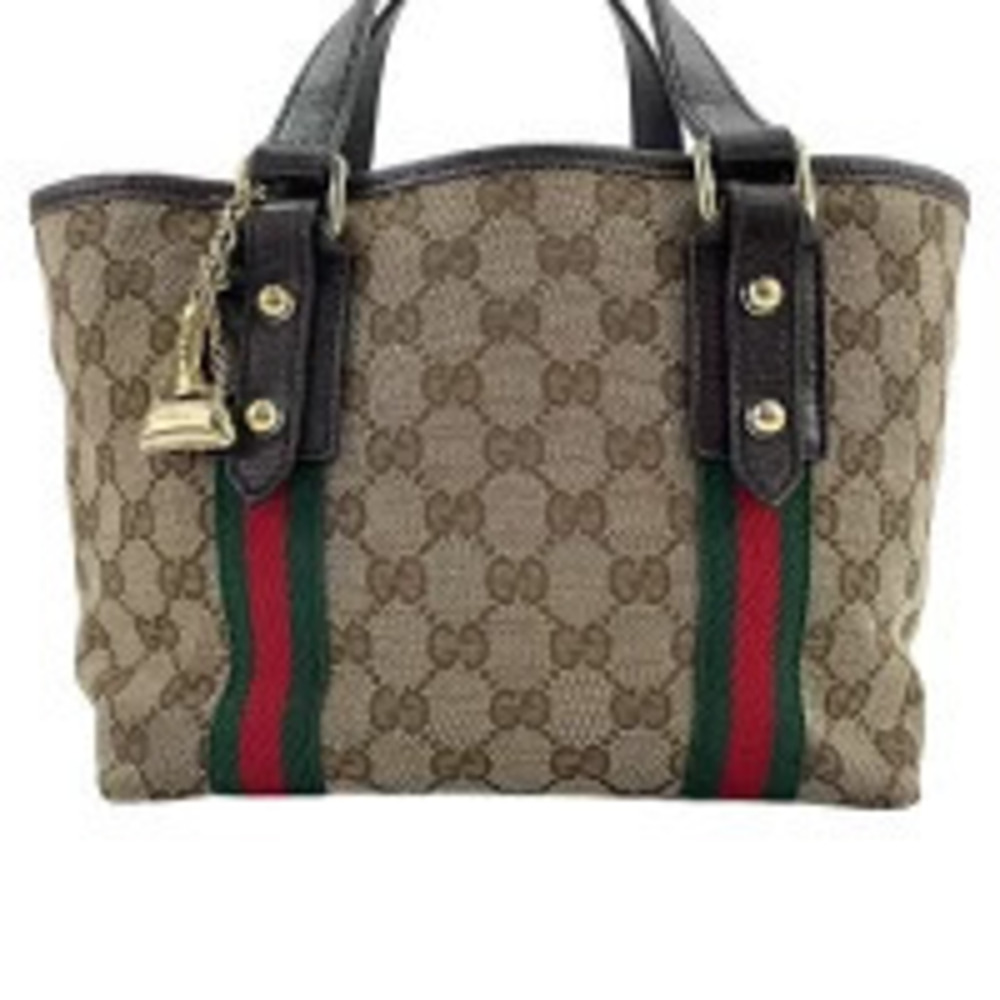Gucci GG Canvas Sherry Shoulder Bag Beige Cream